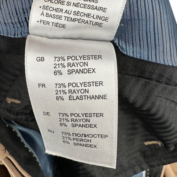 GS Perfect Fit‎ Khaki Pleated Front Belt Loops Dress Trousers Mens Size 46 28 - Picture 5 of 9